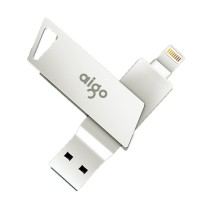 爱国者 aigo 苹果U盘 U368精耀升级版 128GB (银色) Lightning USB3.0 苹果官方MFI认证 手机电脑两用