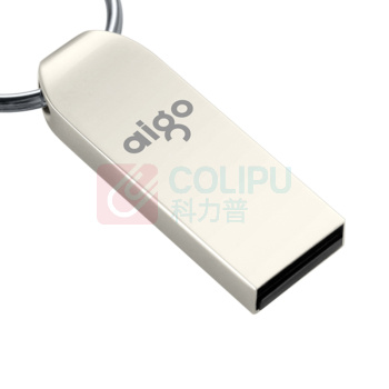 爱国者 aigo U盘 U268 8GB (银色) USB2.0 金属车载U盘