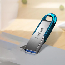 闪迪 SANDISK U盘CZ73酷铄 128GB USB3.0 时尚蓝色 