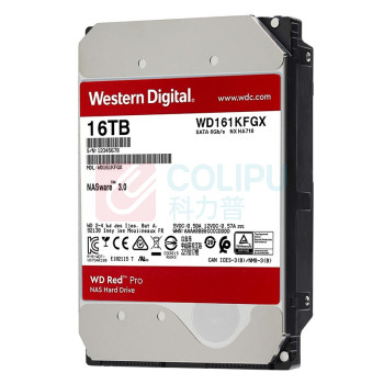 西部数据 WD NAS硬盘 西数红盘Pro WD161KFGX 16TB CMR 7200转 512MB SATA