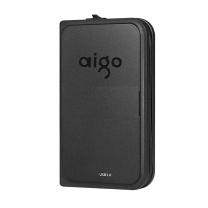 爱国者 aigo 移动硬盘 HD806 4TB USB3.0 2.5英寸机械硬盘兼容Mac 支持国产麒麟系统机线一体 高速传输 (黑色)
