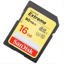 闪迪 SanDisk 16GB SD存储卡 U3 C10 4K 至尊极速版 16GB 读速90MB/s 写速40MB/s 高速连拍 