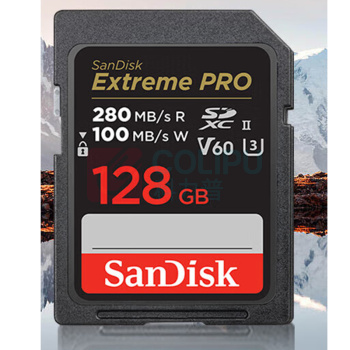 闪迪 SANDISK SD高速相机存储卡 V60 128GB 支持6K视频 读速280MB/s 写速100MB/s