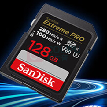 闪迪 SANDISK SD高速相机存储卡 V60 128GB 支持6K视频 读速280MB/s 写速100MB/s