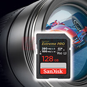 闪迪 SANDISK SD高速相机存储卡 V60 128GB 支持6K视频 读速280MB/s 写速100MB/s