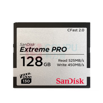 闪迪 SANDISK CF存储卡 SDCFSP-128G-Z46D 128G CFast 2.0 VPG-130 4K 至尊超极速版 读速525MB/s 写速450MB/s