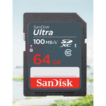 闪迪 SANDISK SD内存卡 SDSDUNB-064G-ZN3IN 64G 读速高达100MB/S 32*24*2.1mm