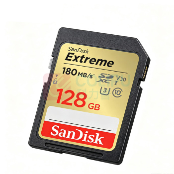 闪迪 SANDISK SD内存卡 SDSDXV5-128G-ZNCIN 128GB 读速180MB/s 写速90MB/s 4K V30 U3 C10 相机存储卡 32*24*2.1mm