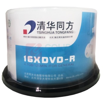 清华同方 THTF DVD刻录光盘 DVD-R16X 4.7G 50片 