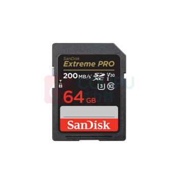 闪迪 SANDISK 64GB SD存储卡 U3 C10 V30 4K 至尊超极速版内存卡 SDSDXXY-064G-ZN4IN 读速200MB/s 写速90MB/s 捕捉4K超高清