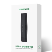 绿联 UGREEN 多功能二合一高速读卡器 80191 CM304 SD/TF双卡双读 USB3.0/Type-C OTG 适用单反相机监控记录仪存储内存卡
