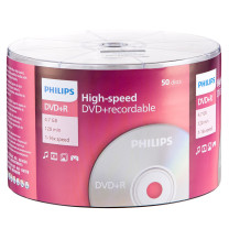 飞利浦 PHILIPS 光盘 DVD+R手拎乖乖桶 50片/筒 空白光盘 刻录光盘 光碟16速4.7G