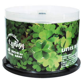 紫光 UNIS 空白光盘/刻录盘 16速 4.7G DVD+R七星四叶草 桶装50片