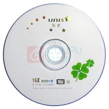 紫光 UNIS 空白光盘/刻录盘 16速 4.7G DVD+R七星四叶草 桶装50片