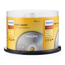 飞利浦 PHILIPS 光盘 CD-R 桶装50片 52速 700MB