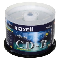 麦克赛尔 maxell 光盘 CD-R 50片/筒 (银色) 52X 700MB