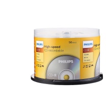 飞利浦 PHILIPS CD-R 光盘 空白光盘 桶装50片 50片/筒 52速 700MB