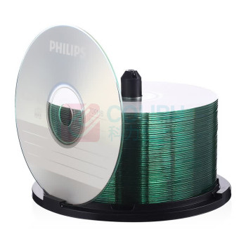 飞利浦 PHILIPS CD-R 光盘 空白光盘 桶装50片 50片/筒 52速 700MB