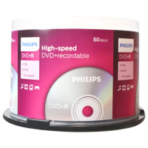 飞利浦 PHILIPS DVD+R 光盘 空白光盘 桶装50片 50片/筒 16速 4.7G