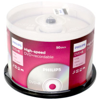 飞利浦 PHILIPS DVD+R 光盘 空白光盘 桶装50片 50片/筒 16速 4.7G