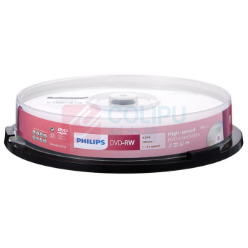 飞利浦 PHILIPS 可擦写空白刻录光盘光碟 DVD-RW 10片装
