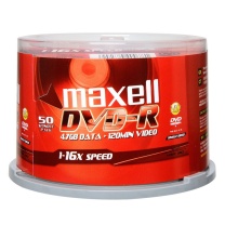麦克赛尔 maxell 光盘 DVD-R 4.7G 16x 空白光盘 商务金盘50片/筒