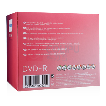 飞利浦 PHILIPS DVD-R 光盘 DVD-R 10片/包 16速4.7G 单片盒装