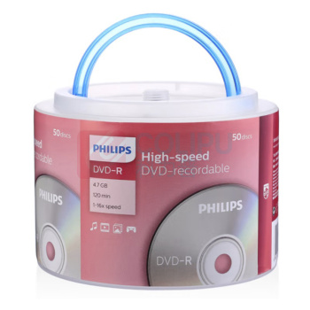 飞利浦 PHILIPS DVD-R光盘 16速4.7G 桶装50片