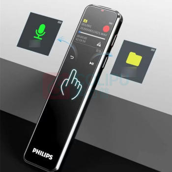 飞利浦 PHILIPS 采访会议课堂录音笔 高品质麦克风16G转文本/翻译 小巧便携录音笔 VTR5201 