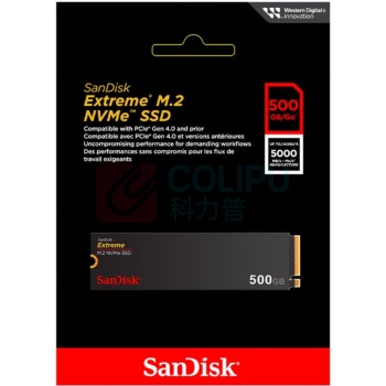 闪迪 SANDISK 固态硬盘 SDSSDX3N-500G-G26 500GB 5000MB/s读速 M.2接口 TLC颗粒 PCIe4.0 NVMe协议