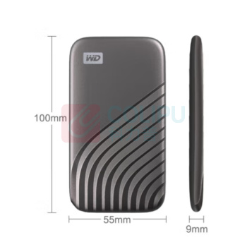 西部数据 WD 移动固态硬盘 WDBAGF0020BGY-CESN 2TB NVMe (PSSD) My Passport随行SSD版 深空灰 Type-C接口 防摔 加密 存储 (计价)