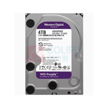 西部数据 WD 监控级机械硬盘 西数紫盘 4TB CMR垂直 256MB SATA (WD43PURZ)