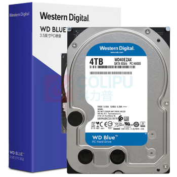 西部数据 WD WD Blue硬盘 WD40EZAX 4TB 5400转 256MB SATA 3.5英寸 CMR垂直技术