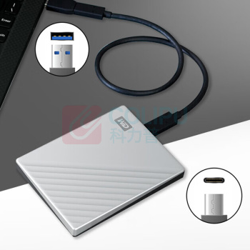 西部数据 WD 移动机械硬盘 My Passport Ultra 2.5英寸 银色 便携 密码保护 兼容Mac 4TB Type-C