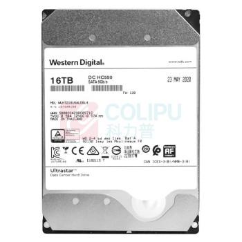 西部数据 WD 企业级硬盘 16TB HC550 SATA6Gb/s 7200RPM 512M 五年质保 氦气密封 WUH721816ALE6L4