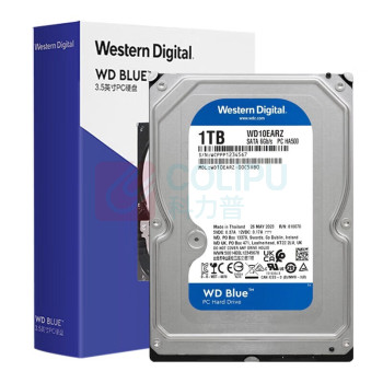 西部数据 WD 台式机械硬盘 WD10EARZ 1TB 5400转 64MB SATA CMR垂直 3.5英寸