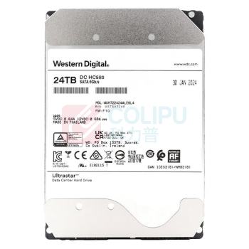 西部数据 WD 企业级机械硬盘 服务器硬盘 WUH722424ALE6L4 24TB HC580 3.5英寸 SATA 7200