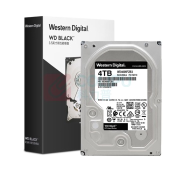 西部数据 WD 机械硬盘 WD4006FZBX 4TB BLACK SATA 7200转256MB CMR垂直 3.5英寸