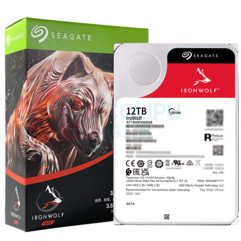 希捷 NAS硬盘 ST12000NT001 12TB 私有云 256MB CMR垂直 静音低耗 机械硬盘 希捷酷狼Pro