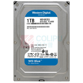 西部数据 WD 硬盘 蓝盘 WD10EZEX 1TB 7200转 64MB SATA CMR垂直盘 台式机机械硬盘