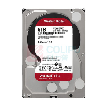 西部数据 WD NAS硬盘 WD Red Plus 西数红盘Plus WD60EFPX 6TB 5400转 256MB SATA CMR 