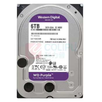 西部数据 WD 监控级硬盘 WD64PURZ 6TB 256MB  WD Purple 西数紫盘 SATA CMR
