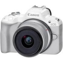 佳能 CANON 数码相机 EOS R50 RF-S18-45mm F4.5-6.3 IS (白色) 送128G内存卡和读卡器