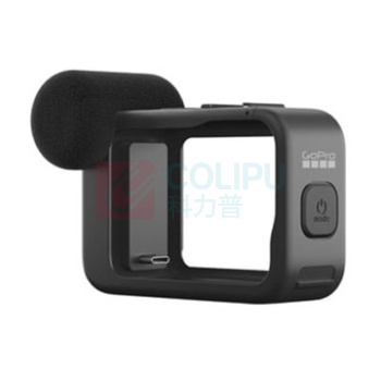 GoPro 运动相机配件10-9 媒体组件 麦克风外框+扩展接口 (黑色) 内置降噪麦克风 USBC插头 3.5mm麦克风端口 MicroHDMI端口