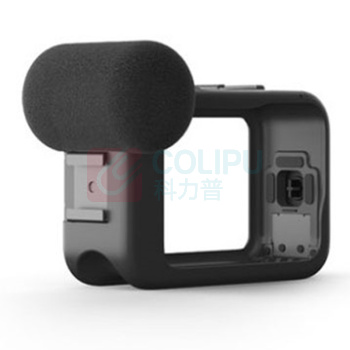 GoPro 运动相机配件10-9 媒体组件 麦克风外框+扩展接口 (黑色) 内置降噪麦克风 USBC插头 3.5mm麦克风端口 MicroHDMI端口