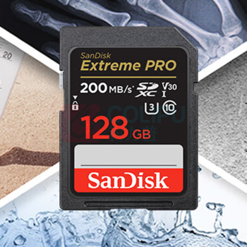 闪迪 SANDISK SD存储卡 128GB U3 C10 V30 4K至尊超极速版数码相机内存卡 读速200MB/s 写速90MB/s 1个 