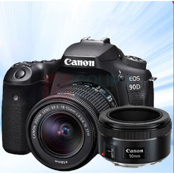 佳能 CANON 90d单反相机 中高端 EOS 90D 4K高清视频vlog数码照相机 90D套机+小痰盂定焦双