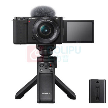 索尼 SONY 半画幅微单相机 ZV-E10L 存储卡电池蓝牙手柄套装 (黑色) E64A存储卡