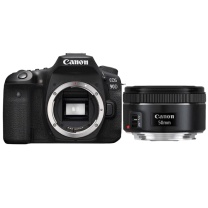 佳能 CANON 单反相机 EOS 90D 50mm F1.8mmSTM 佳能90D单机身+佳能50/1.8STM套装【专业人像】官方标配