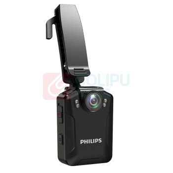 飞利浦 PHILIPS 执法记录仪 高清红外夜视随身便携音视频执法仪肩带 行政城管现场执法仪 VTR-8101 64G (黑色)